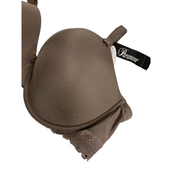 42DDD Paramour Gorgeous Contour New Paddded Underwire Bra Mink Brown 255455 - Picture 2 of 11